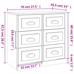 Sideboard Weiß 70x35,5x67,5 cm Holzwerkstoff