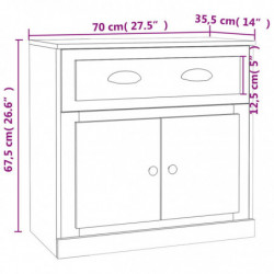 Sideboard Hochglanz-Weiß 70x35,5x67,5 cm Holzwerkstoff