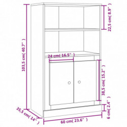 Highboard Räuchereiche 60x35,5x103,5 cm Holzwerkstoff