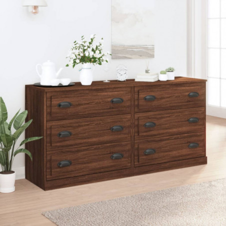 Sideboards 2 Stk. Braun Eichen-Optik Holzwerkstoff