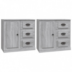 Sideboards 2 Stk. Grau Sonoma Holzwerkstoff