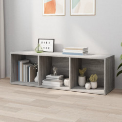 Bücherschrank/TV-Schrank Grau Sonoma 36x30x114 cm Holzwerkstoff