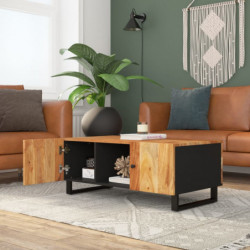 Couchtisch 100x54x40 cm Massivholz Akazie & Holzwerkstoff