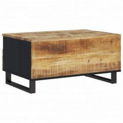 Couchtisch 80x54x40 cm Massivholz Mango & Holzwerkstoff