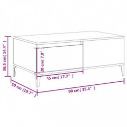 Couchtisch Hochglanz-Weiß 90x50x36,5 cm Holzwerkstoff