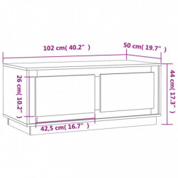 Couchtisch Hochglanz-Weiß 102x50x44 cm Holzwerkstoff