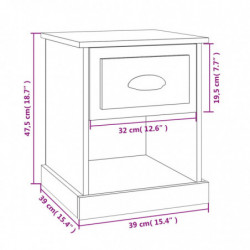 Nachttisch Grau Sonoma 39x39x47,5 cm Holzwerkstoff