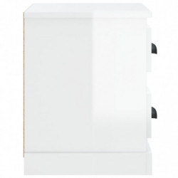 Nachttisch Hochglanz-Weiß 60x35,5x45 cm