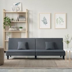 Schlafsofa Dunkelgrau Samt