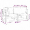 Modular-Ecksofas 2 Stk. mit Hellgrauen Kissen Massivholz Akazie