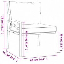 Gartenstühle mit Sandfarbigen Kissen 2 Stk. 62x75x79 cm Stahl