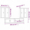 6-tlg. TV-Schrank-Set Hochglanz-Weiß Holzwerkstoff