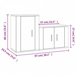 2-tlg. TV-Schrank-Set Räuchereiche Holzwerkstoff