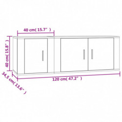 2-tlg. TV-Schrank-Set Weiß Holzwerkstoff