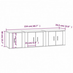 3-tlg. TV-Schrank-Set Weiß Holzwerkstoff