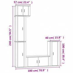 5-tlg. TV-Schrank-Set Betongrau Holzwerkstoff