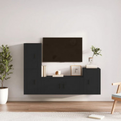 4-tlg. TV-Schrank-Set Schwarz Holzwerkstoff