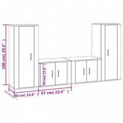 4-tlg. TV-Schrank-Set Braun Eichen-Optik Holzwerkstoff