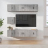 7-tlg. TV-Schrank-Set Grau Sonoma Holzwerkstoff