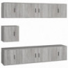 7-tlg. TV-Schrank-Set Grau Sonoma Holzwerkstoff