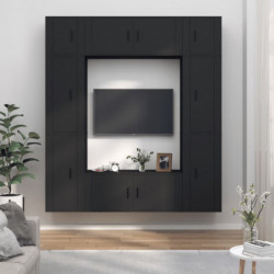 8-tlg. TV-Schrank-Set Schwarz Holzwerkstoff