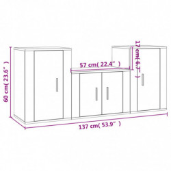 3-tlg. TV-Schrank-Set Betongrau Holzwerkstoff