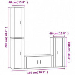 4-tlg. TV-Schrank-Set Betongrau Holzwerkstoff