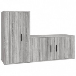 2-tlg. TV-Schrank-Set Grau Sonoma Holzwerkstoff