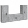 3-tlg. TV-Schrank-Set Betongrau Holzwerkstoff