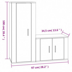 2-tlg. TV-Schrank-Set Räuchereiche Holzwerkstoff