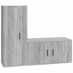 2-tlg. TV-Schrank-Set Grau Sonoma Holzwerkstoff