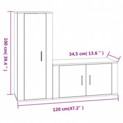 2-tlg. TV-Schrank-Set Grau Sonoma Holzwerkstoff