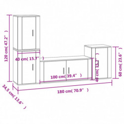 4-tlg. TV-Schrank-Set Grau Sonoma Holzwerkstoff