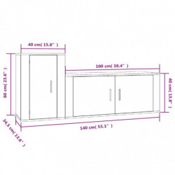 2-tlg. TV-Schrank-Set Grau Sonoma Holzwerkstoff