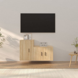 2-tlg. TV-Schrank-Set Sonoma-Eiche Holzwerkstoff