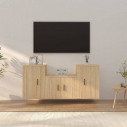 3-tlg. TV-Schrank-Set Sonoma-Eiche Holzwerkstoff