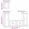 5-tlg. TV-Schrank-Set Hochglanz-Weiß Holzwerkstoff