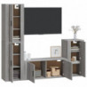 4-tlg. TV-Schrank-Set Grau Sonoma Holzwerkstoff