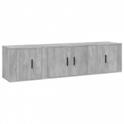 3-tlg. TV-Schrank-Set Betongrau Holzwerkstoff