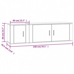 2-tlg. TV-Schrank-Set Betongrau Holzwerkstoff