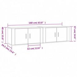 TV-Wandschränke 2 Stk. Grau Sonoma 80x34,5x40 cm