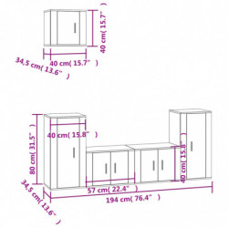 5-tlg. TV-Schrank-Set Weiß Holzwerkstoff