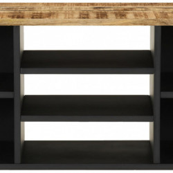 TV-Schrank 100x33x46 cm Massivholz Mango & Holzwerkstoff