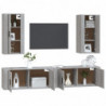 4-tlg. TV-Schrank-Set Grau Sonoma Holzwerkstoff