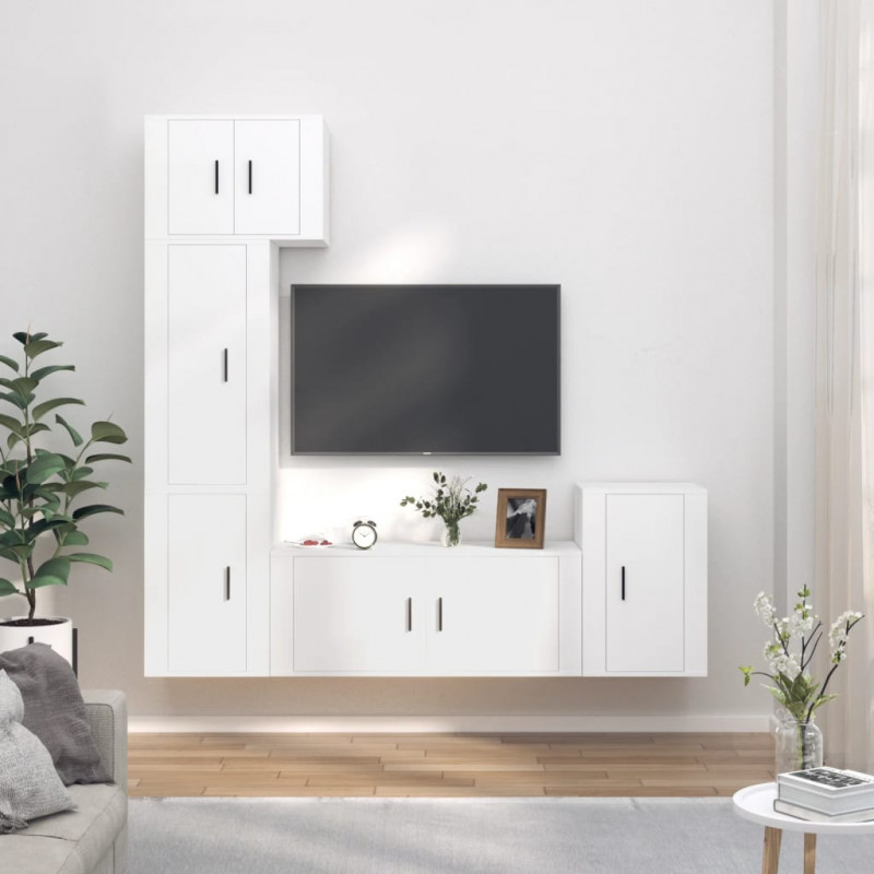 5-tlg. TV-Schrank-Set Weiß Holzwerkstoff