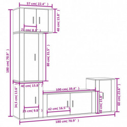 5-tlg. TV-Schrank-Set Weiß Holzwerkstoff