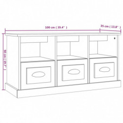 TV-Schrank Betongrau 100x35x50 cm Holzwerkstoff