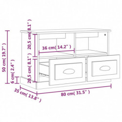 TV-Schrank Grau Sonoma 80x35x50 cm Holzwerkstoff