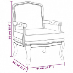 Sessel Beige 64x64x90 cm Leinen