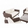 Loungeset Kiruna Rundrattan Braun-meliert 45 cm (Dunkelbraun)